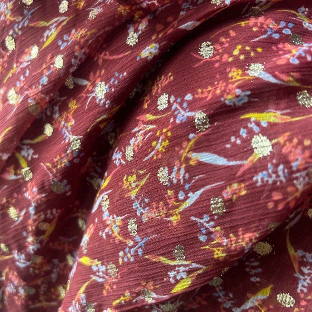 Floral Ruffle Wrap Dress - Red - Picture 8 of 16